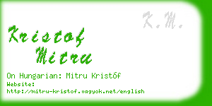 kristof mitru business card