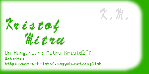 kristof mitru business card